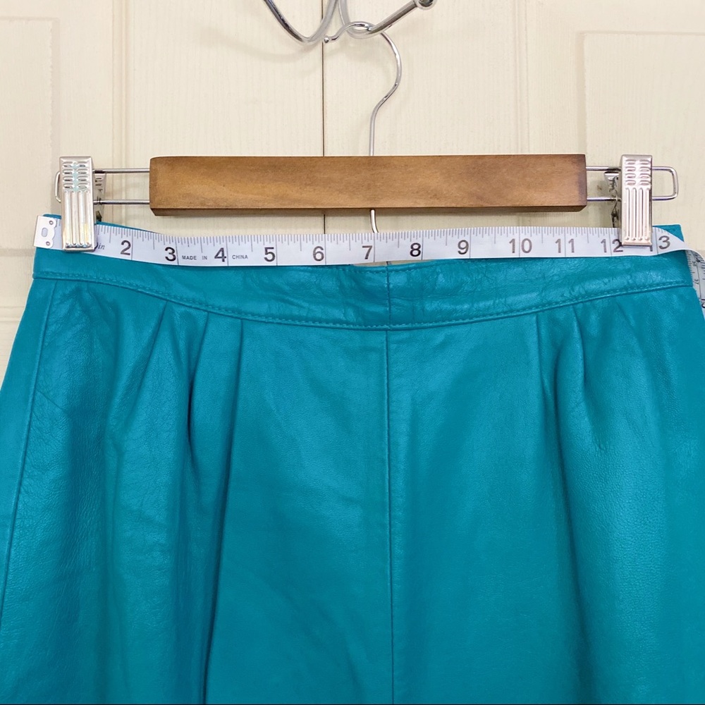 House of Leather Vintage Turquoise Midi Skirt - Picture 7 of 10